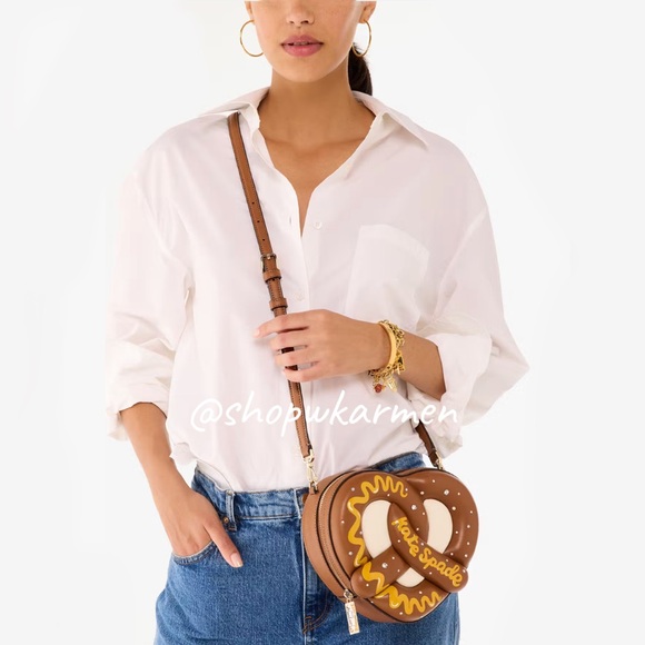 ♠️Kate Spade New York NYC Embellished 3D Pretzel Puffy Crossbody Bag NWT - Picture 8 of 8